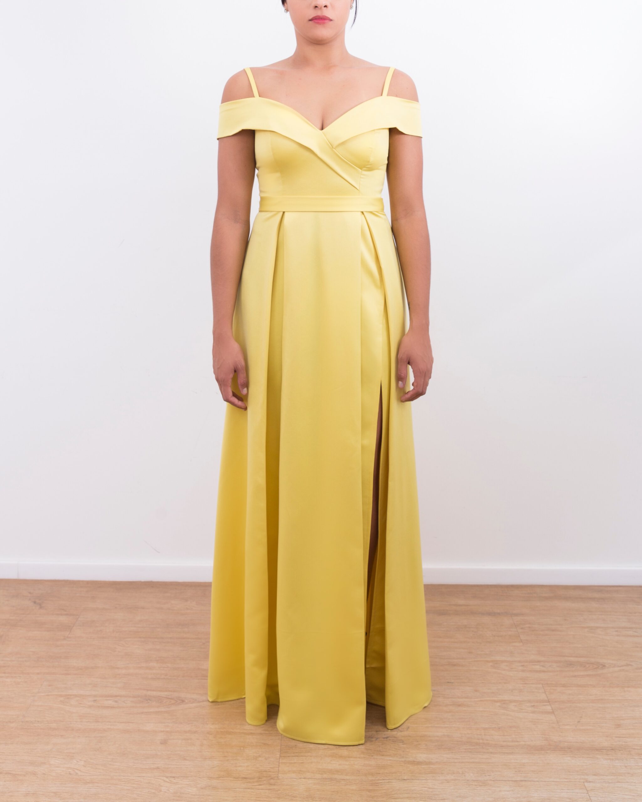 Vestido shop amarelo liso