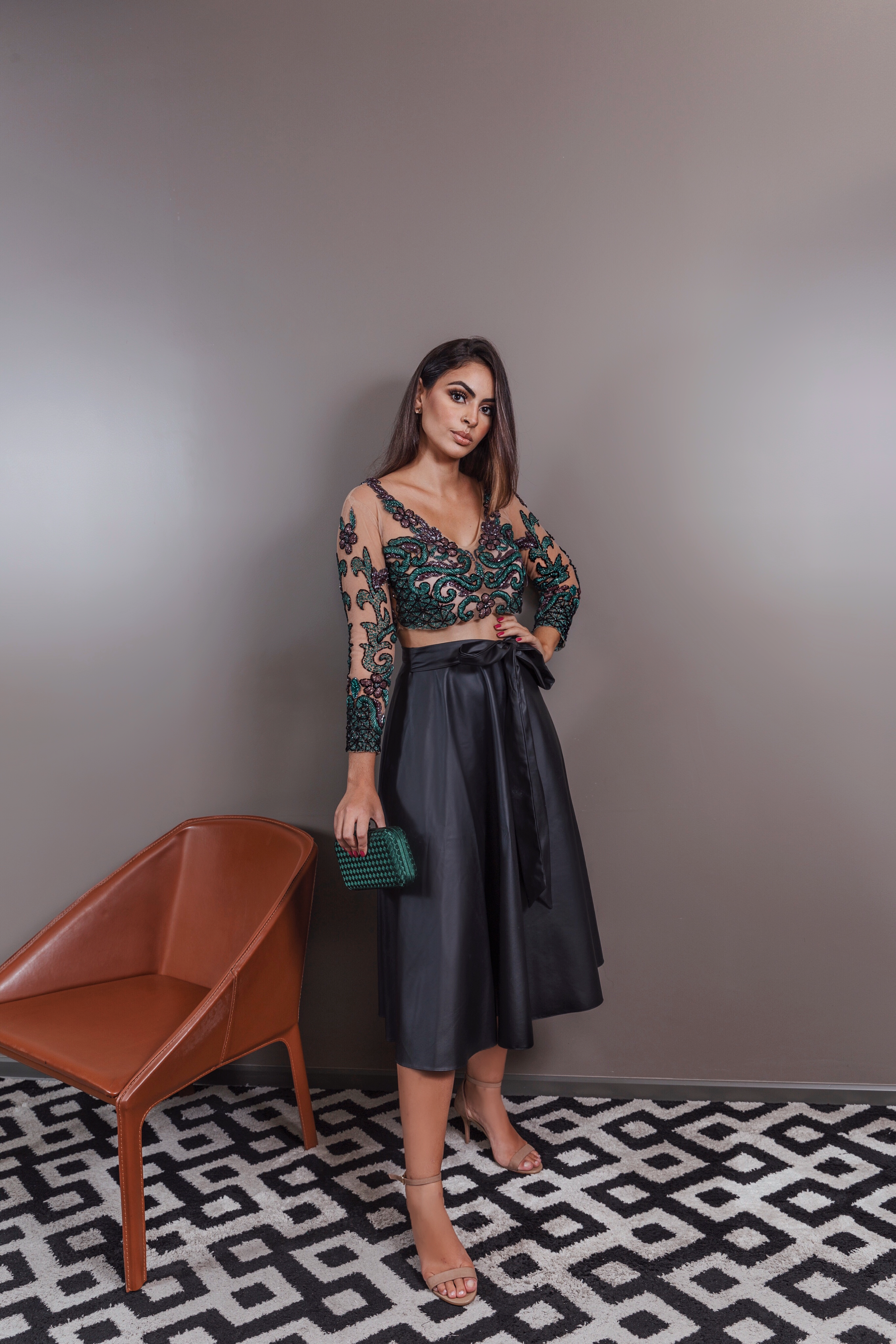 Vestido shop formatura cropped