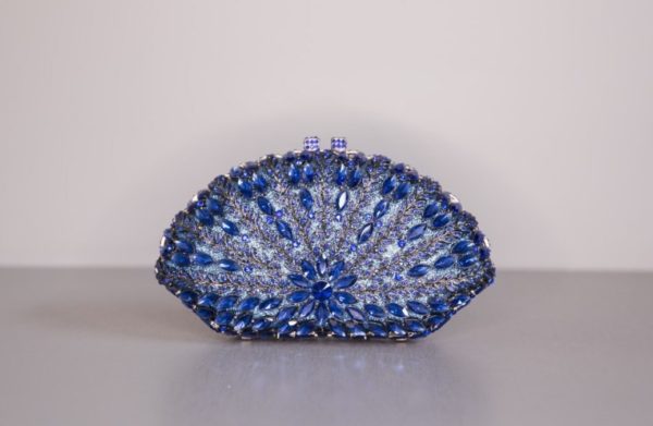 CLUTCH AZUL CRAVEJADA PEDRAS